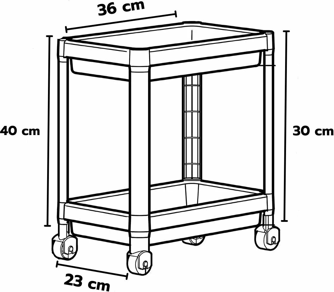 Raft plastik shumëpërdorimësh, ngjyrë gri, Aberto Design, TKRLKKT-2K-2, 23x36x40cm
