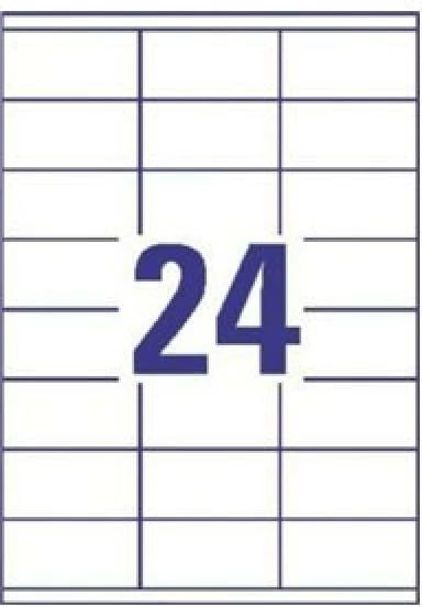 Etiketa vetëngjitëse, Avery Zweckform, 3422 70 x 35 mm A4, 100 fletë, e bardhë