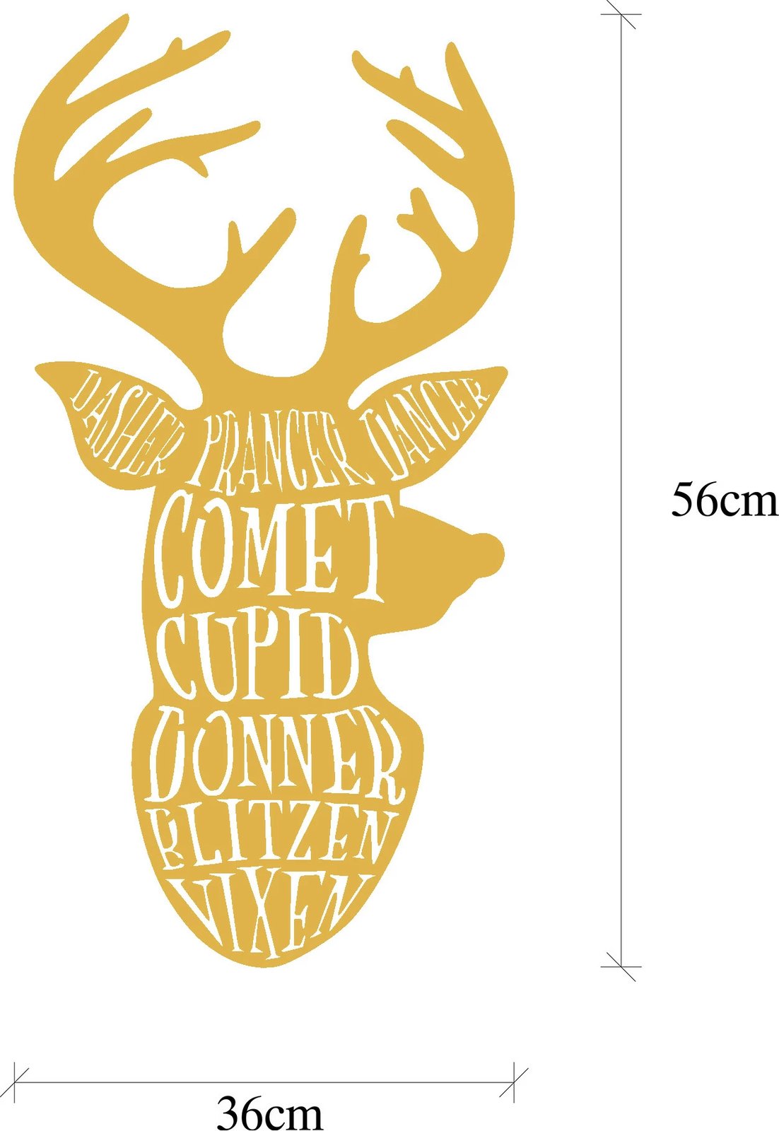 Aksesor dekorativ metalik për mur, Wallity, ngjyrë ari, XMASGOLD - 003