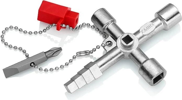 Çelës KNIPEX 00 11 04 për kabinete kontrolli, Inoks