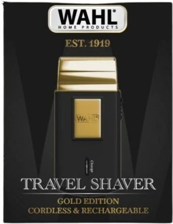 Makinë rroje Wahl Travel 07057-016 bateri 45 min, vetëm rruajtje e thatë, Gold Edition, e zezë/ari, me set aksesorësh