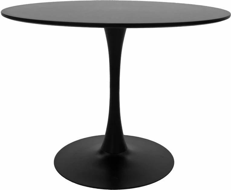 Tavolinë me karrige, ngjyrë e zezë-natyrale, Φ100x75cm, set prej 5 copash