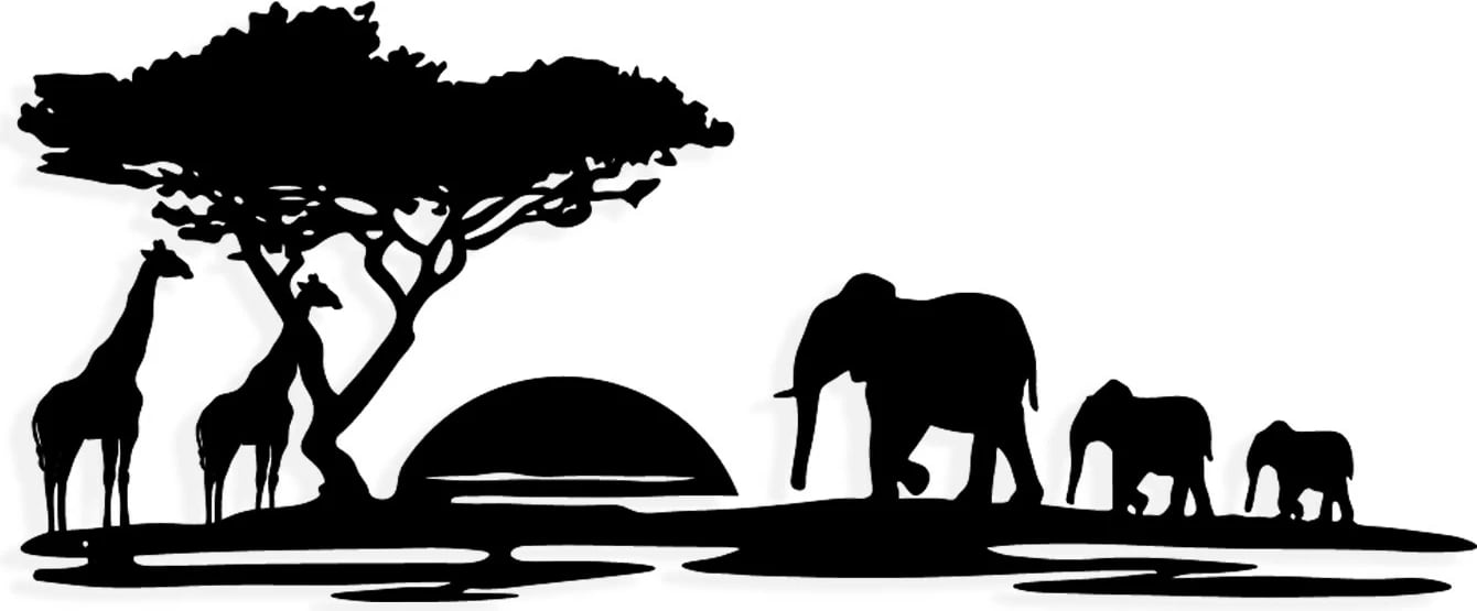 Aksesor dekorativ metalik për mur Wallity, Primavera, ngjyrë e zezë, 68x28cm