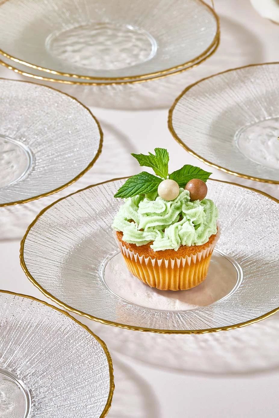 Set pjatash ëmbëlsirash (6 copë), Hermia, Ekol, transparent