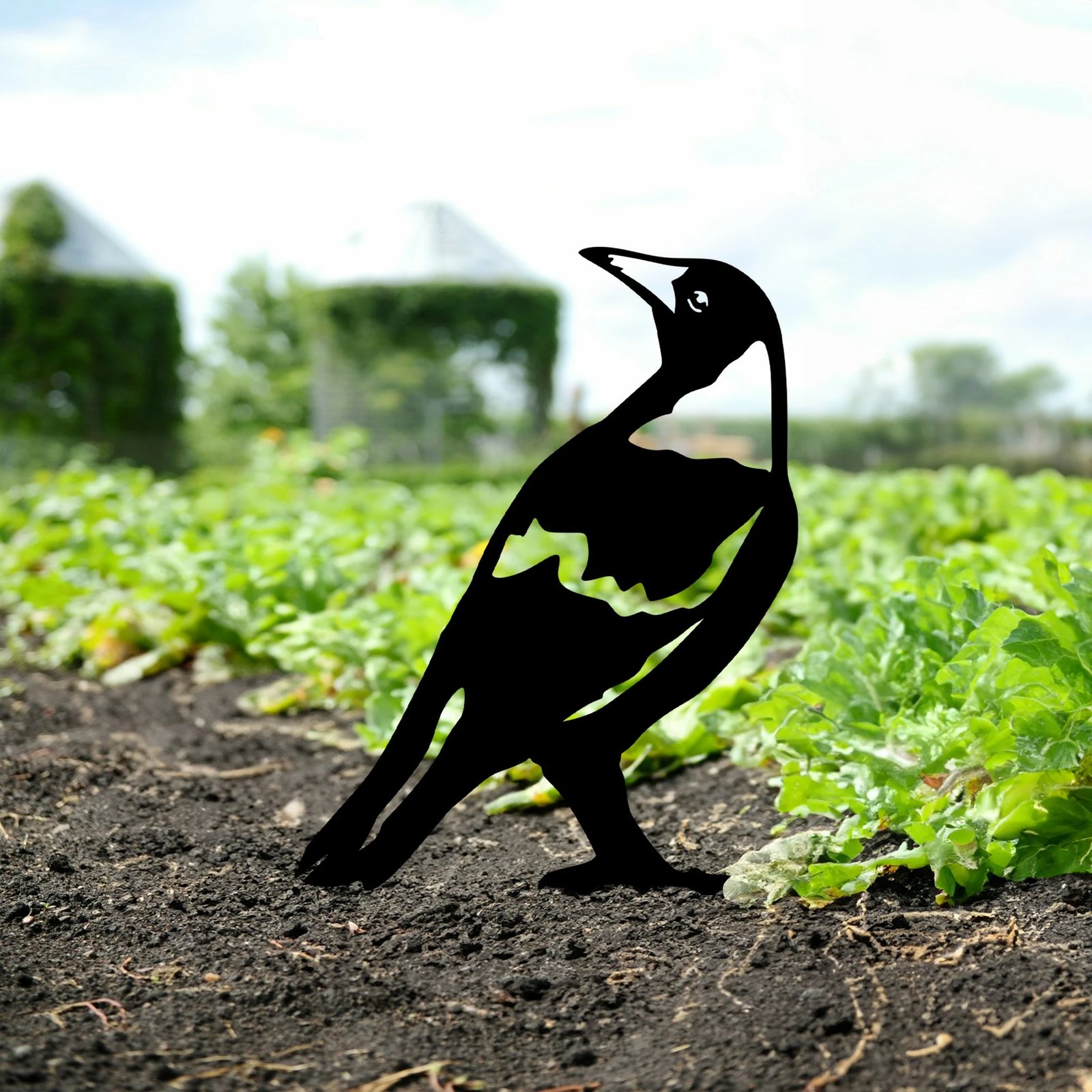 Objekt dekorativ për kopsht, dizajn Aberto, Zogu 01, ngjyrë e zezë, 50x27cm