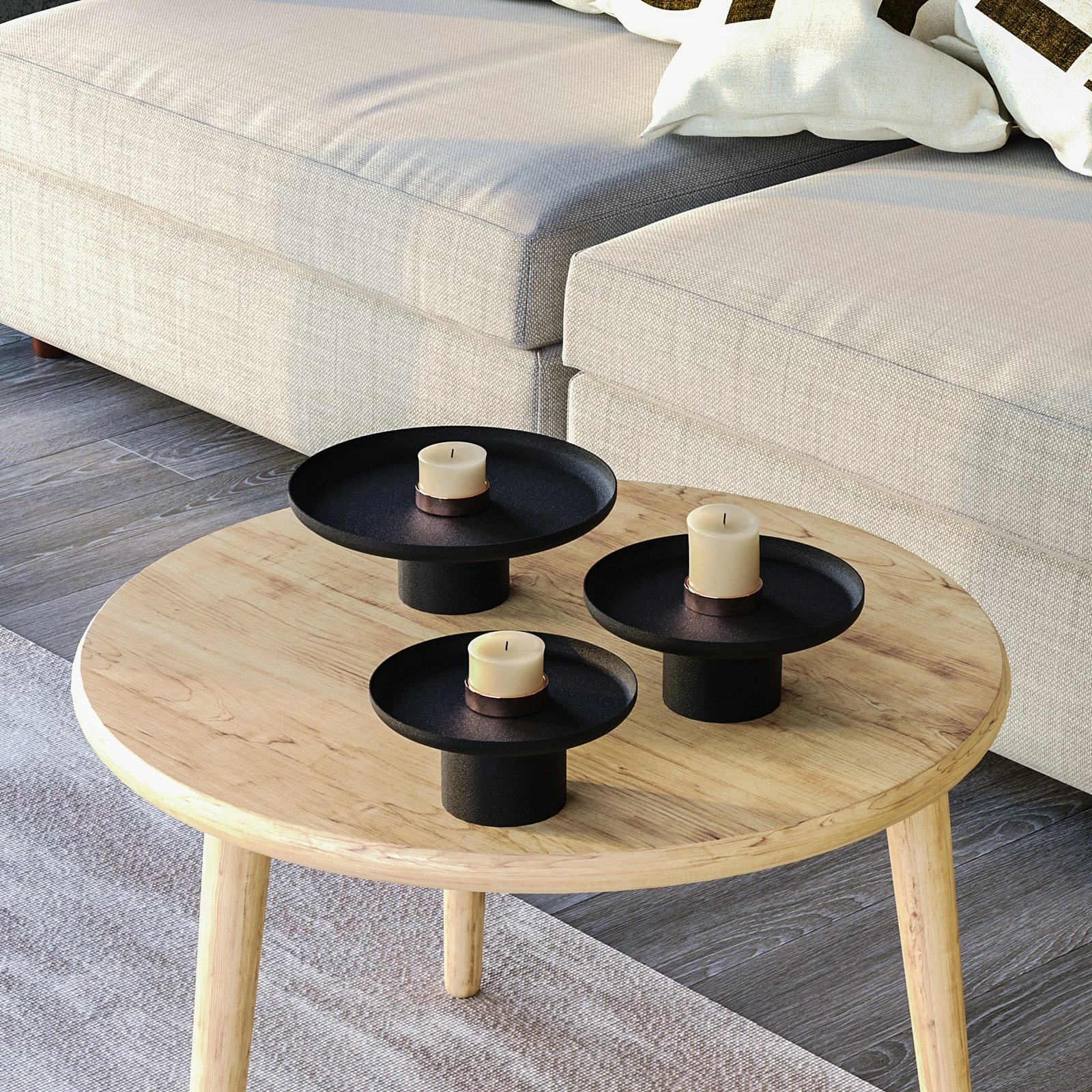 Aksesor dekorativ metalik, set Nısıros, ngjyrë e zezë