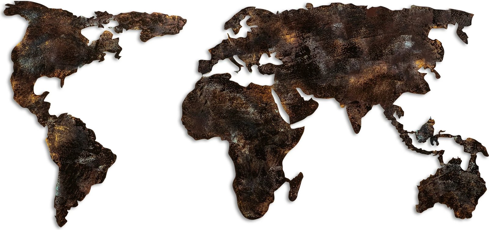 Aksesor dekorativ metalik për mur, hartë bote, Wallity 25