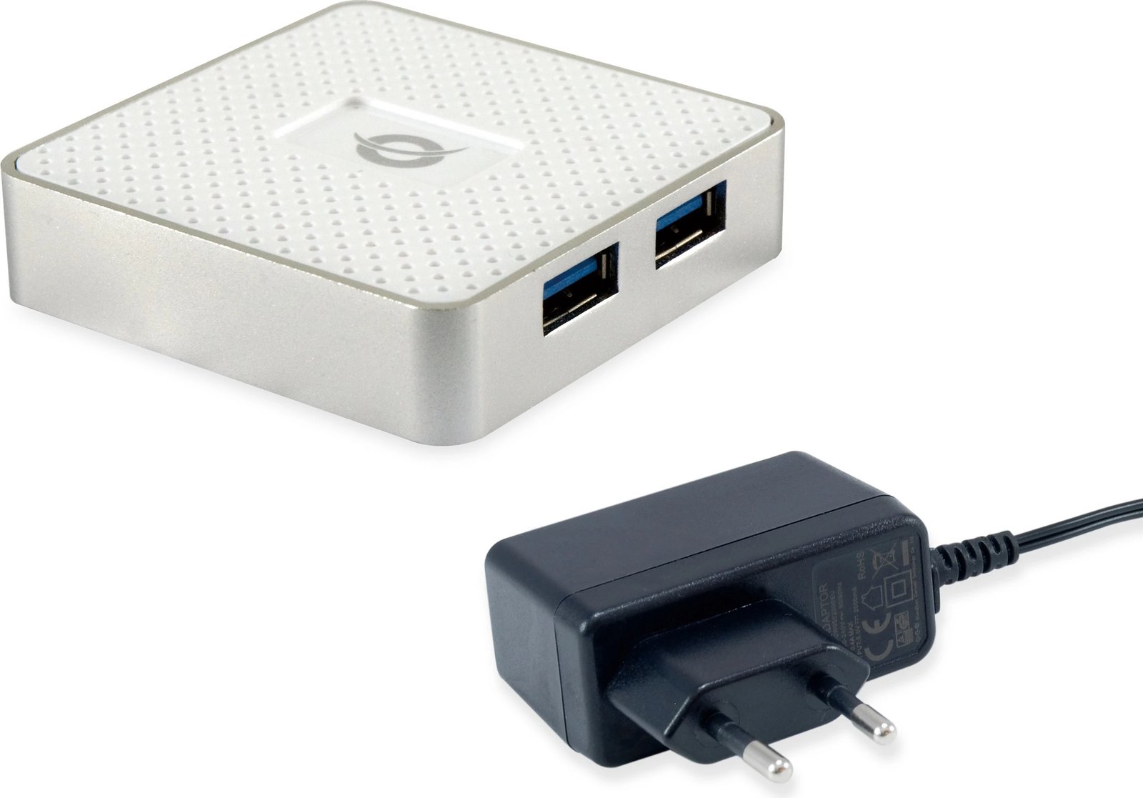 USB hub Conceptronic 4 porta USB 3.0, me adapter, i bardhë