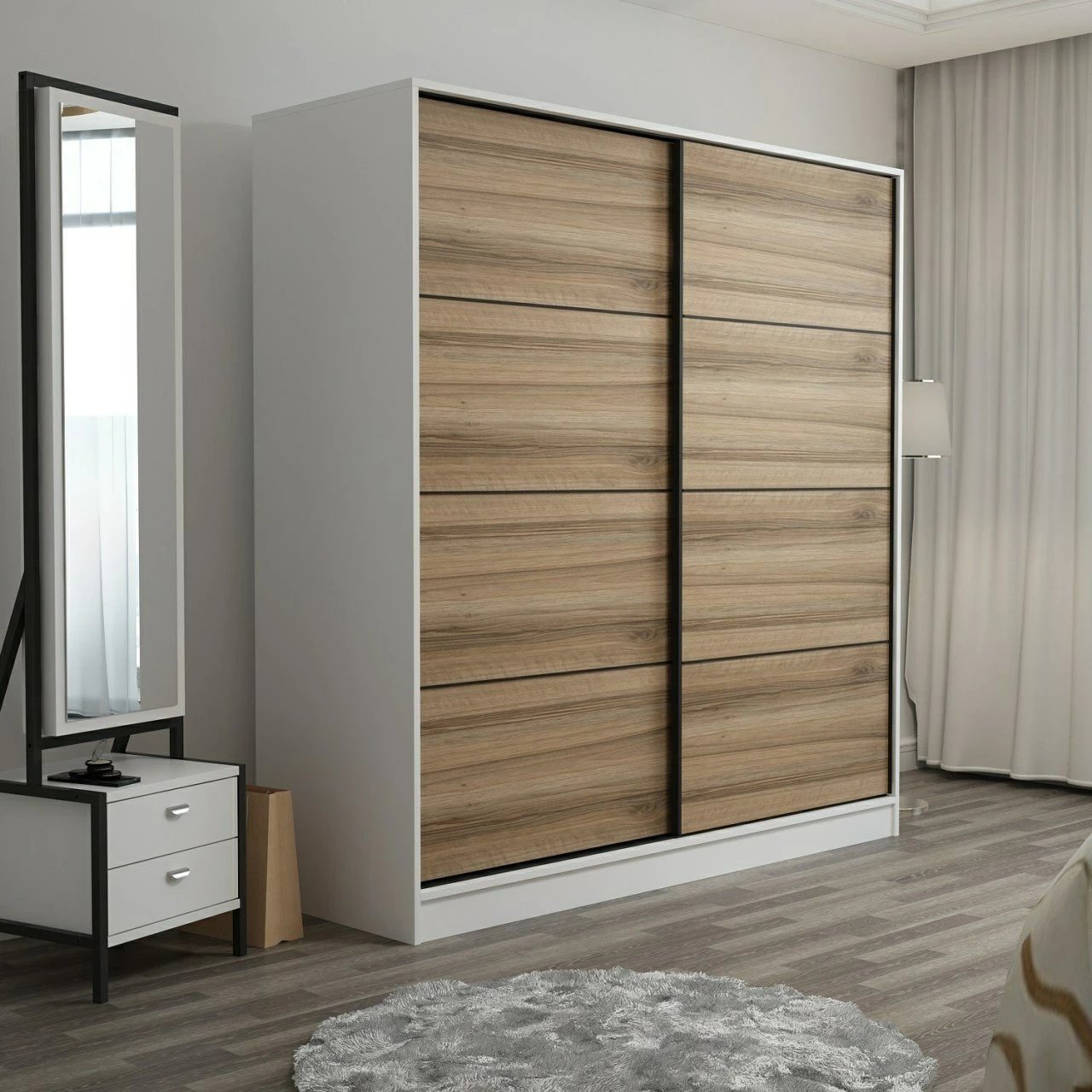 Dollap Skye Decor, ngjyrë e bardhë dhe dore, 3962