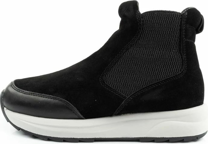 Çizme të shkurta lëkure për femra Scholl, të zeza