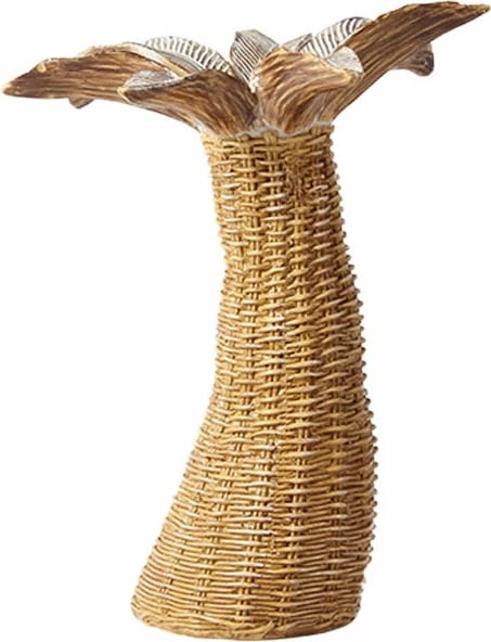 Mbajtëse qirinjsh GINKO 2, polirezine, natyrale, 17x16x22cm