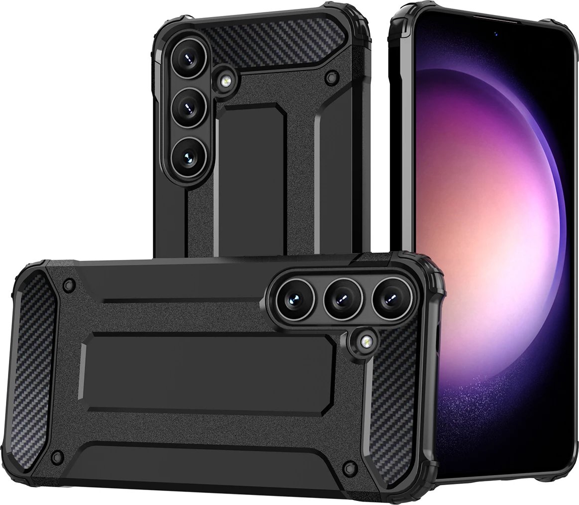 Mbështjellës Hurtel Hybrid Armor për Samsung Galaxy S25, i zi
