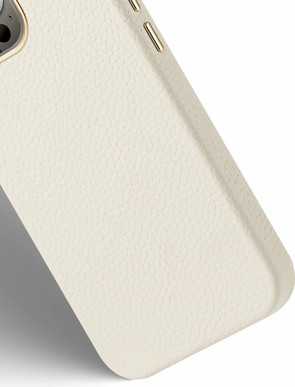 Mbështjellës Dux Ducis Roma për iPhone 13 Pro Max, lëkurë natyrale, Bardhë