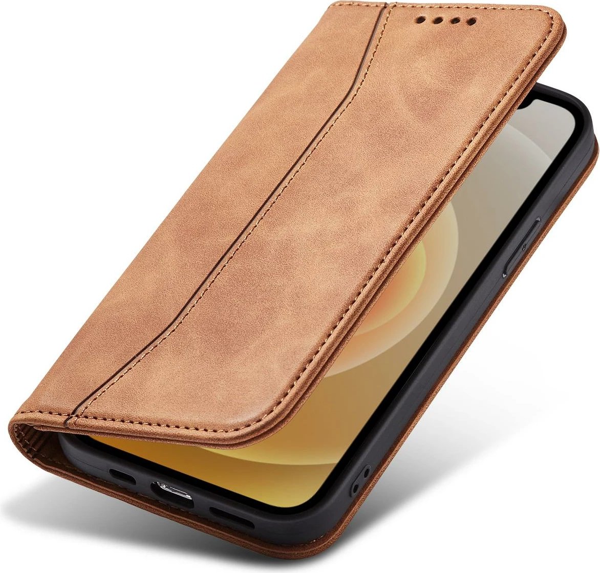 Mbështjellës Hurtel Magnet Fancy Case për iPhone 12 Pro Max, me portofol dhe mbajtëse, Kafe Mbështjellës Hurtel Magnet Fancy Case për iPhone 12 Pro Max, me portofol dhe mbajtëse, Kafe