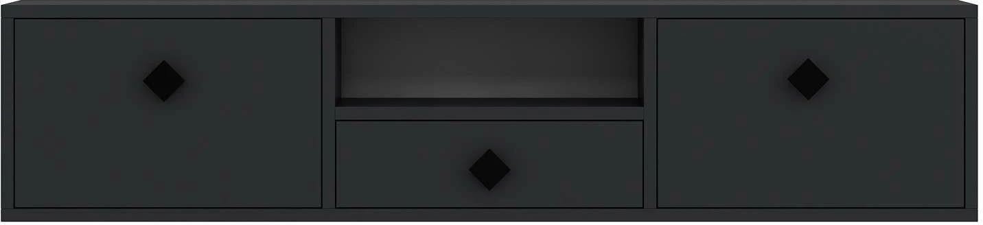Komodë për TV, ngjyrë antracit dhe e zezë, Skye Decor, 1305-DROP-1