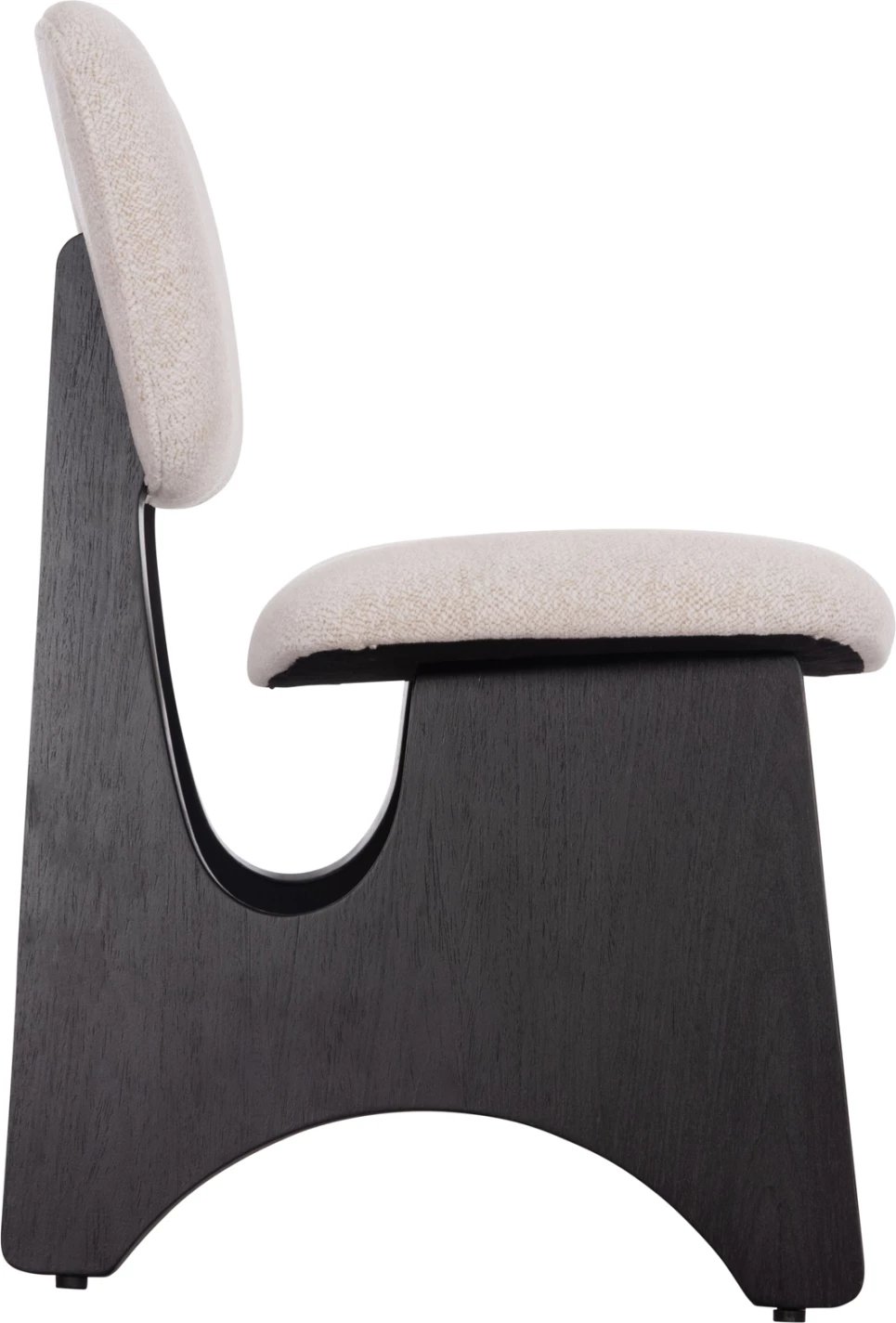 Karrige ngrënieje BELLISI, set 2 copë, stof krem i bardhë, dru i zi, FH18248.02, 53x56x78cm