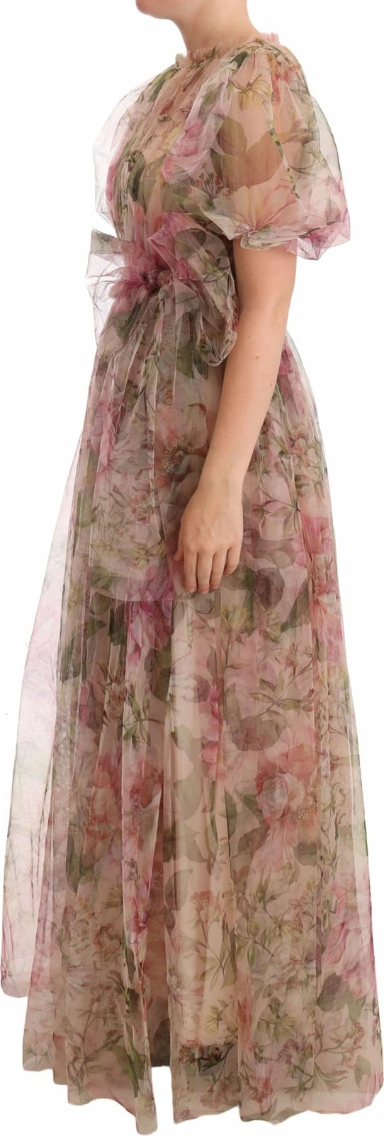 Fustan i gjatë me printa lulesh Dolce & Gabbana, shumëngjyrësh
