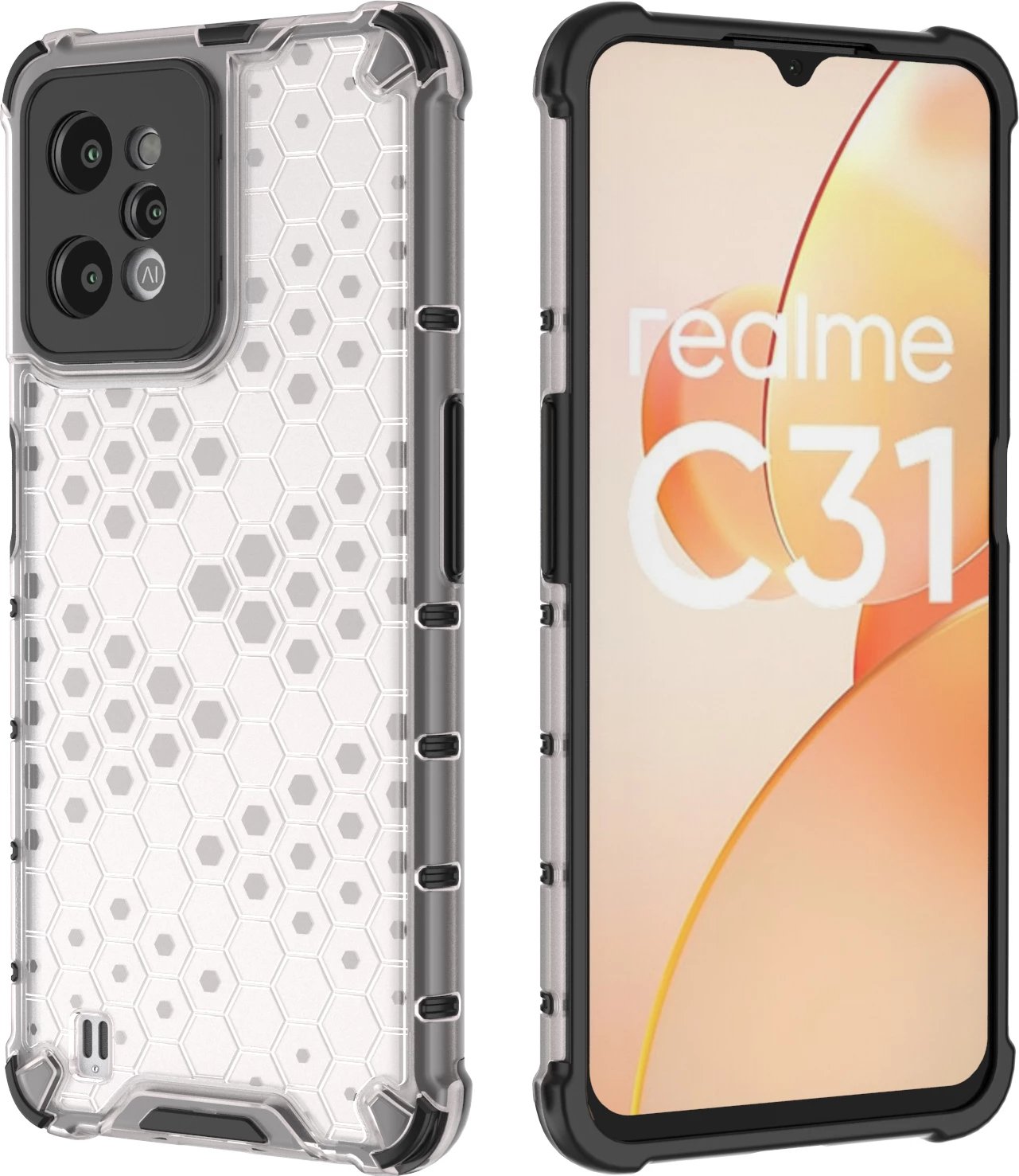 Mbështjellës Hurtel Honeycomb për Realme C31, Transparent Mbështjellës Hurtel Honeycomb për Realme C31, Transparent