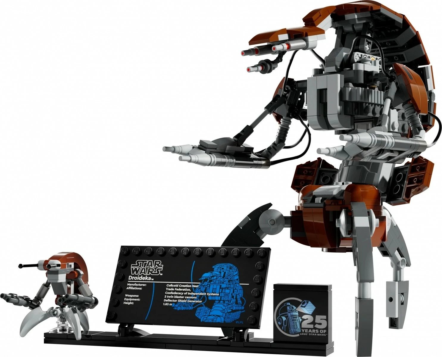 Set LEGO Star Wars Droideka 75381, 583 pjesë, për të rritur, Kafe/Gri