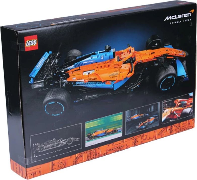 set LEGO Technic McLaren Formula 1 Race Car 42141, për të rritur 18+, portokalli/blu