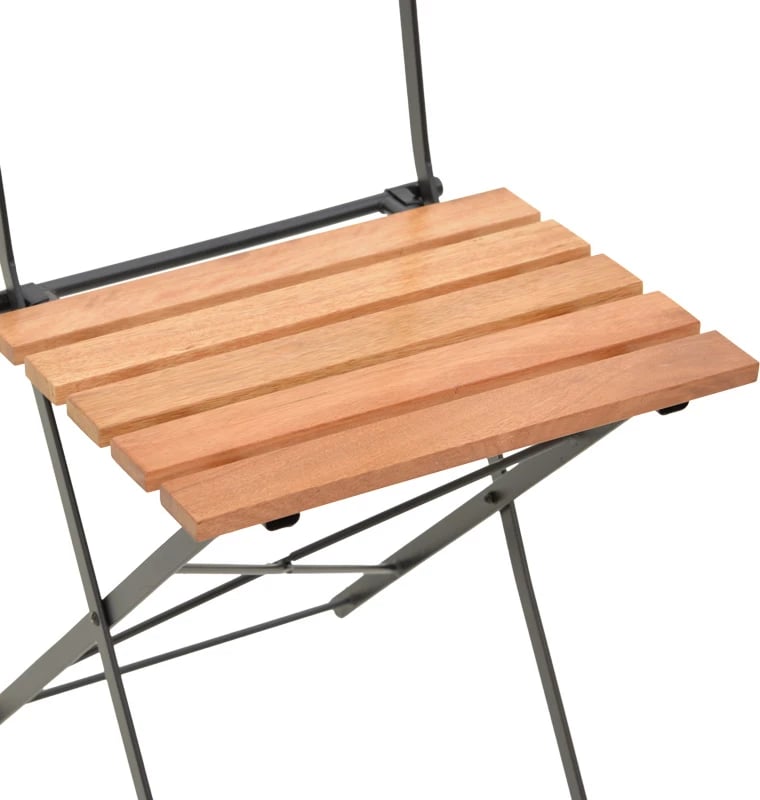 Tavolinë me karrige Pometia, set 3 copë, dru-metal, e palosshme