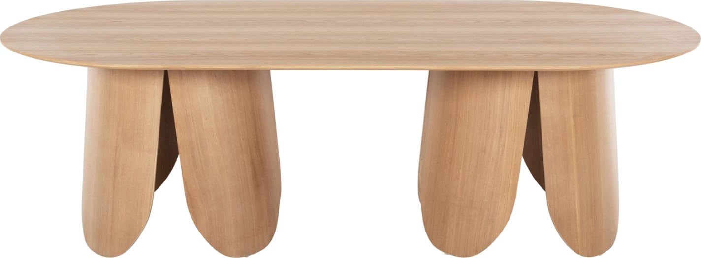 Tavolinë ngrënieje ovale DENTY FH9611.01 MDF me furnir lisi - lis natyral 240x120x75Hcm