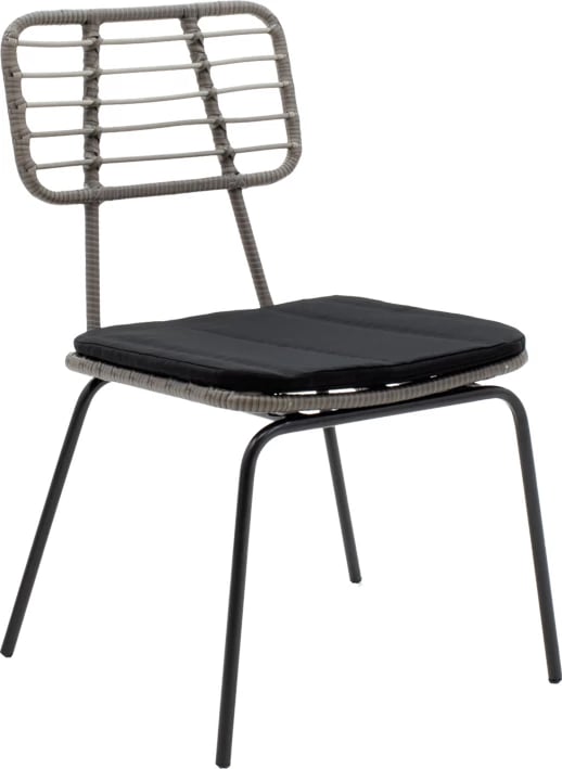 Set tavolinë me karrige për terasë Naoki - Kliton, alumin antracit, metal, ngjyrë e zezë, 80x80x74cm, 3 copë