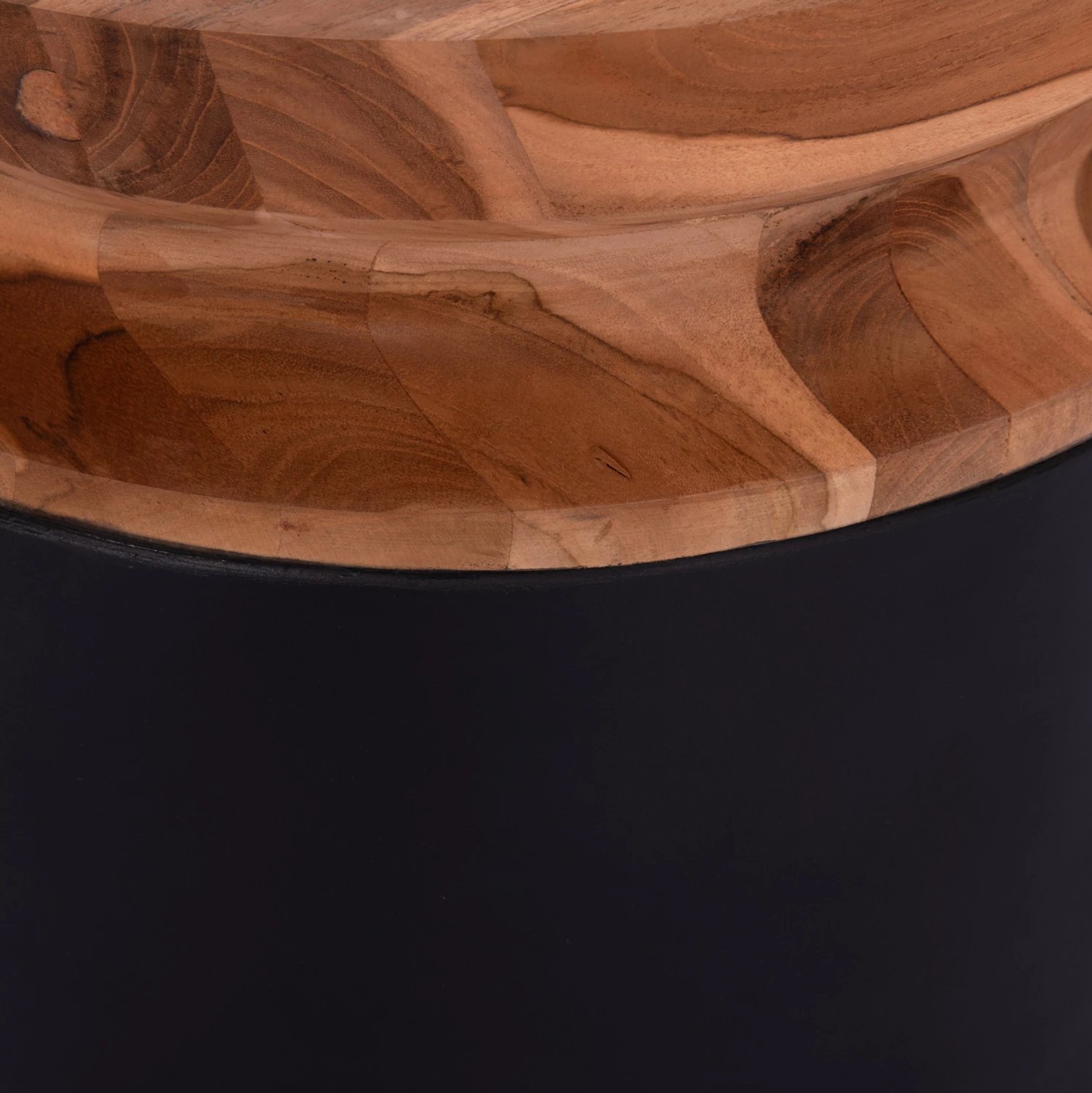 Vazo dekorative për dysheme LINTER, fibër-cement, ngjyrë e zezë, dru tik, FH4662.01L, 41x47cm