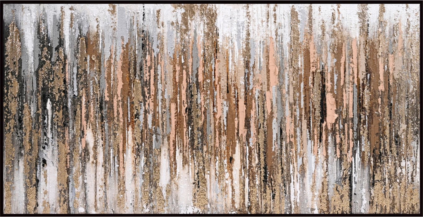 Pikturë muri abstrakte, kornizë PS e zezë, FH4574.01, 142x4.5x72 cm