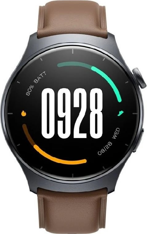 Smartwatch Mibro Lite 3, 1.3" AMOLED, 32 MB RAM, 400 mAh, gri e errët me rrip kafe