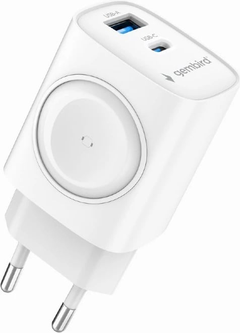 Karikues muri Gembird TA-UC-PDQCW20-01-W, 20W, USB-A & USB-C, i bardhë