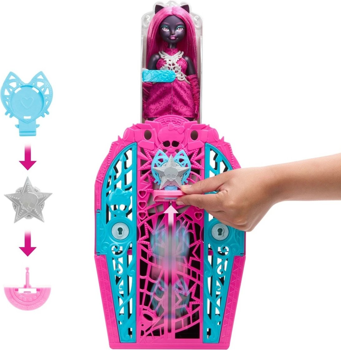 Kukull Monster High Catty Noir Ghostly Secrets me dollap dhe aksesorë, Mattel