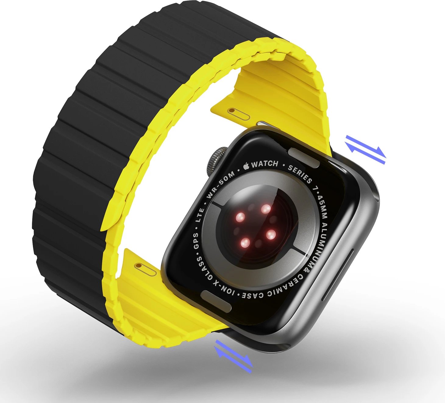 Rrip magnetik për Apple Watch Dux Ducis Strap LD Version, 41/40/38mm, zi/verdhë