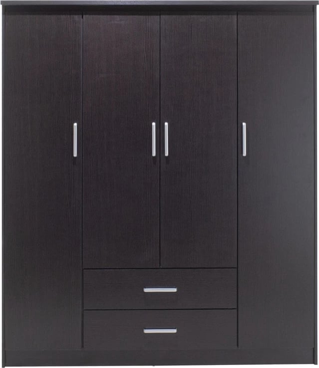 Dollap Olympus me 4 dyer e sirtarë, ngjyrë wenge, 159x57x183 cm