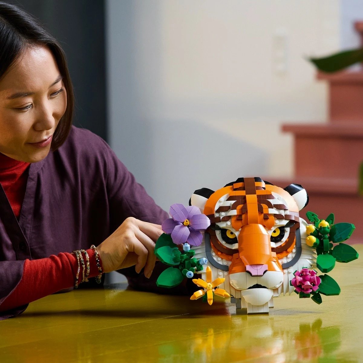 Set ndërtimi LEGO Art Collection Animals Tiger 31217, 744 pjesë, dekor për të rritur