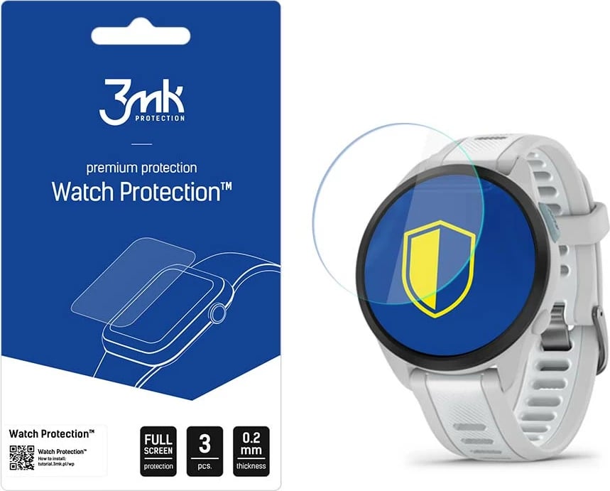 Mbrojtës ekrani për smartwatch 3mk Protection FlexibleGlass Lite për Garmin Forerunner 165, 3 copë