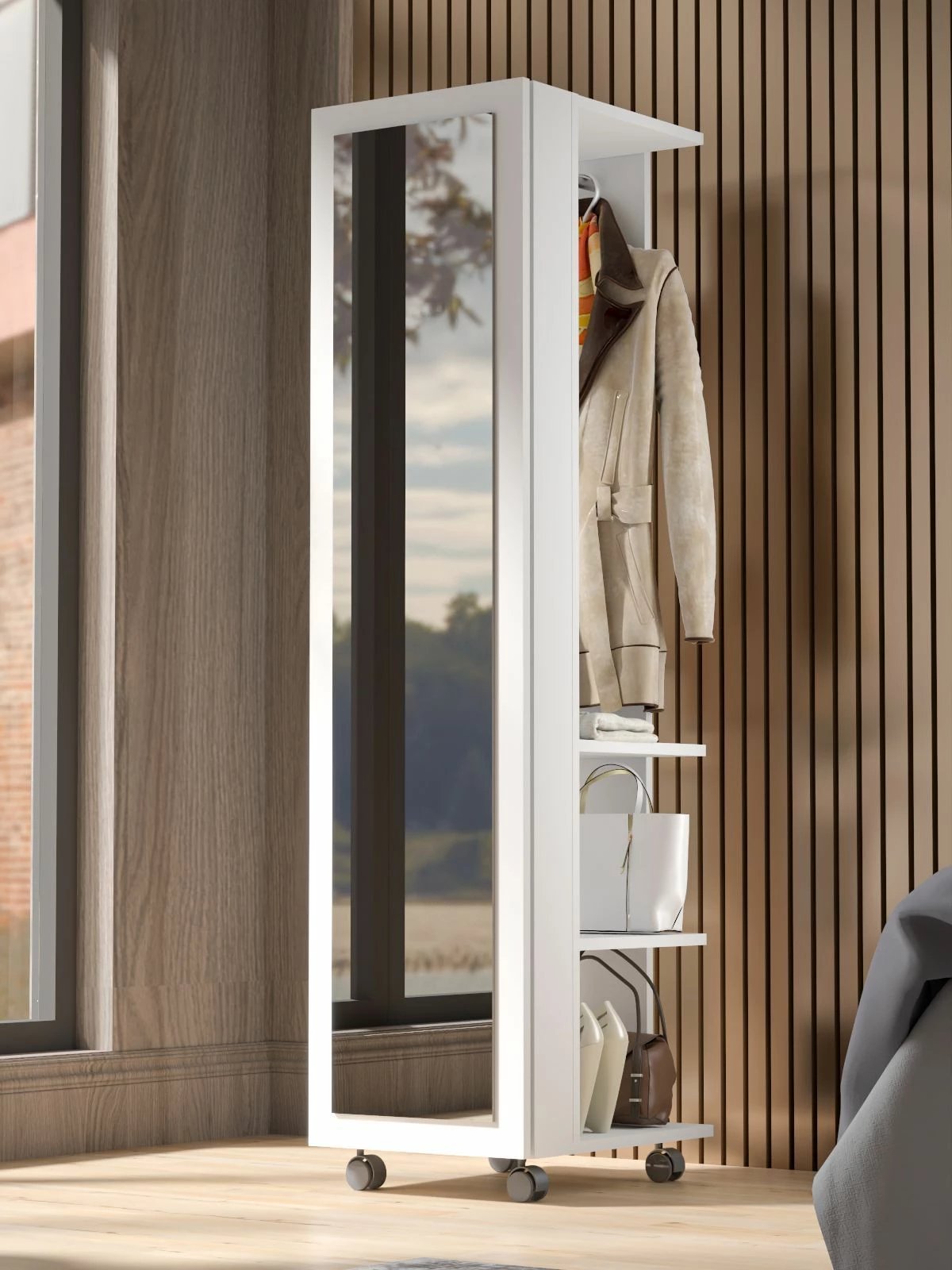 Dollap për stoli, Skye Decor, ngjyrë Atlantic Pine dhe e bardhë, Mirvela