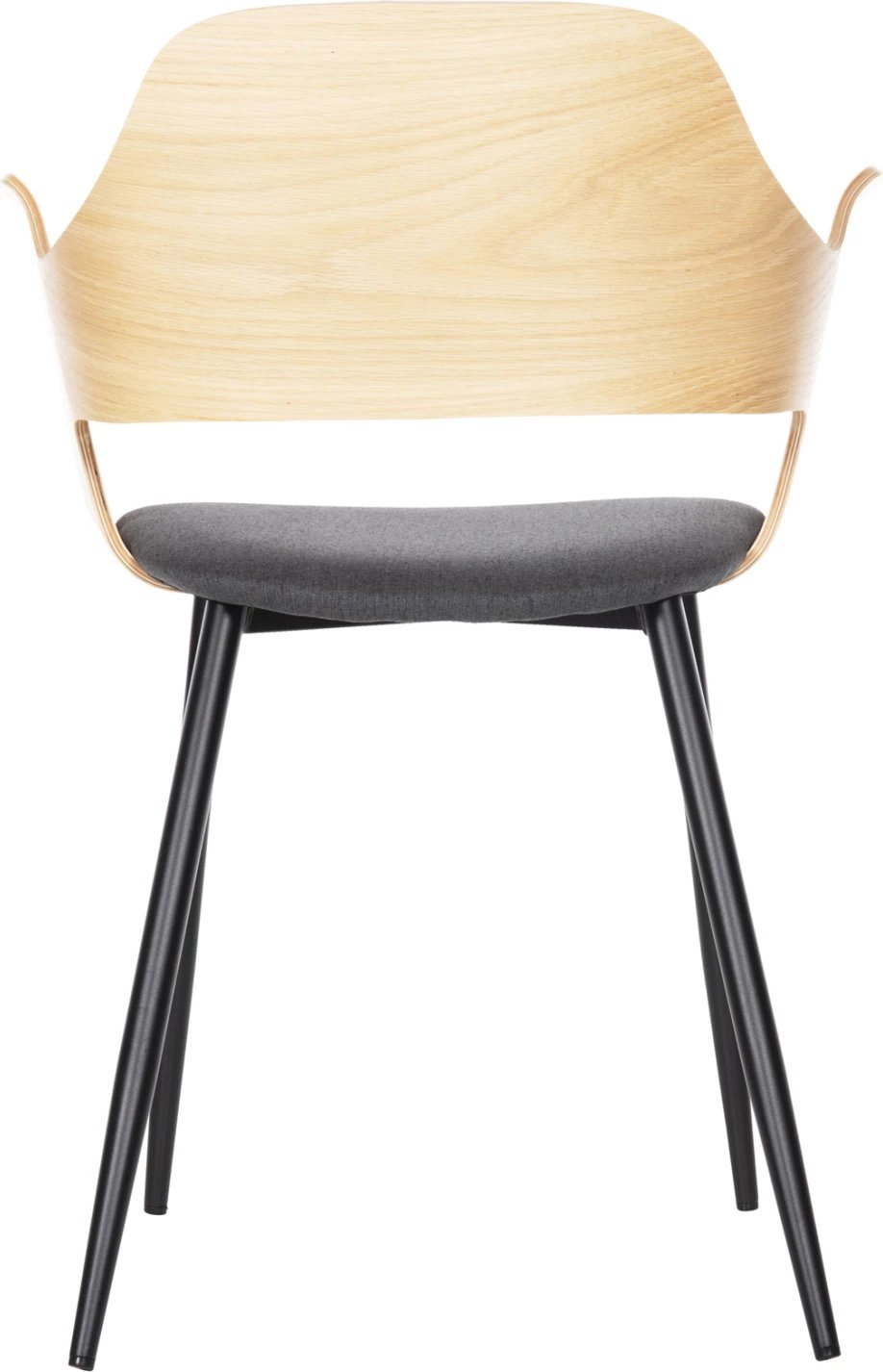 Karrige ngrënieje VELP FH9616.02 dru, ngjyrë natyrale-gri, këmbë metali të zeza, 55,5x50x79H cm, set prej 2 copë