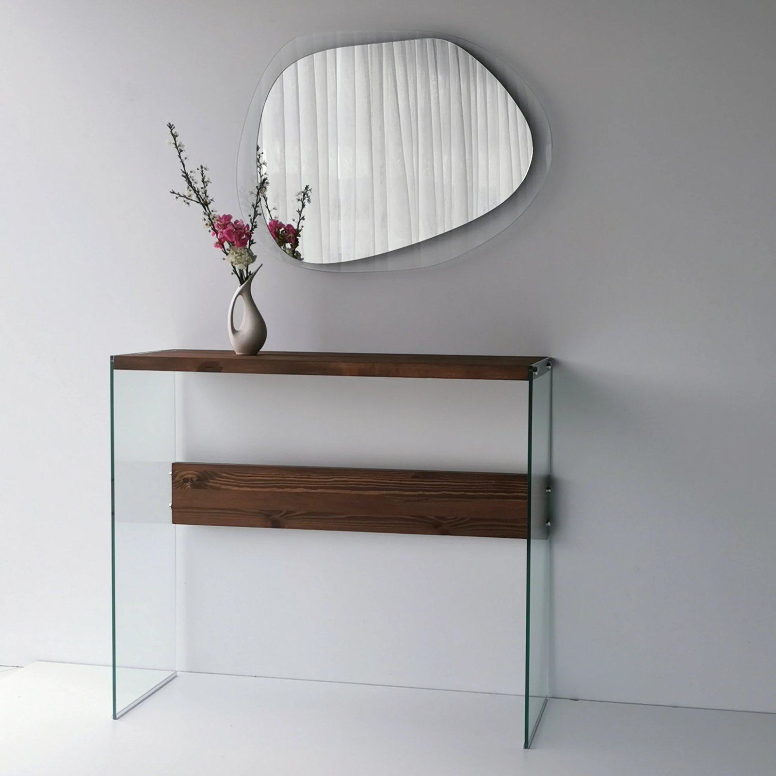 Pasqyrë Hanah Home, xham i temperuar, transparente, Aqua A342, 75x55cm