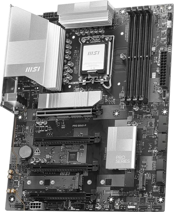 Pllakë amë MSI PRO B860-P, Intel B860, Socket LGA 1851, ATX, E zezë