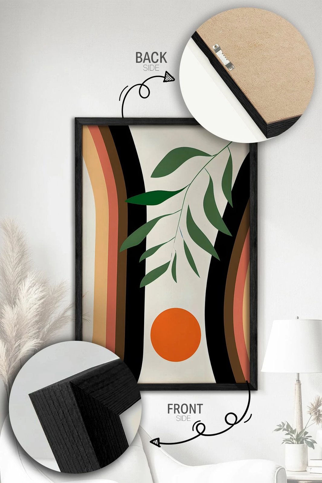 Pikturë dekorative me kornizë (3 copë), Wallity, Ersy3Syhcrv64