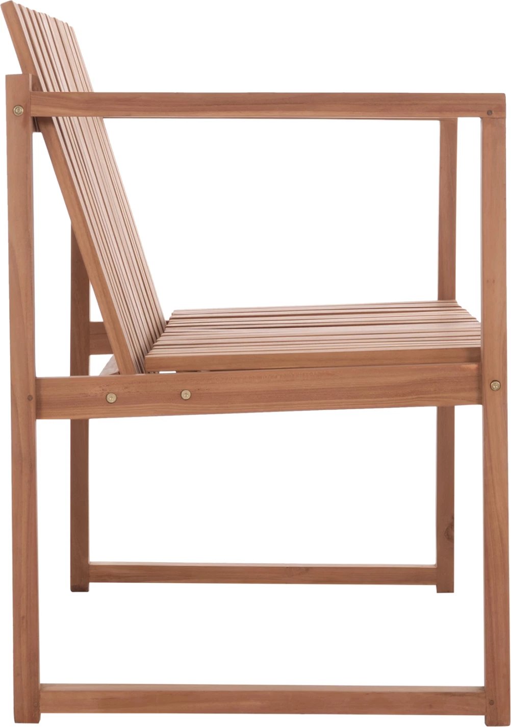 Bankë për jashtë, 2 vende, dru tik, ngjyrë natyrale, VED FH18124, 130x60x86cm