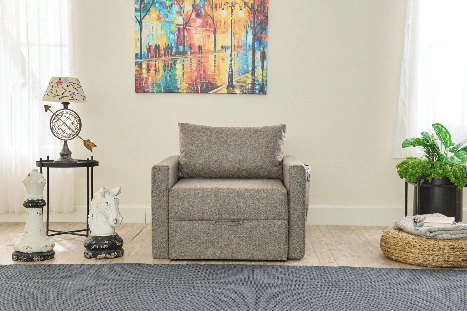 Krevat-karrige një vendi, ngjyrë kafe, Atelier del Sofa, Saros