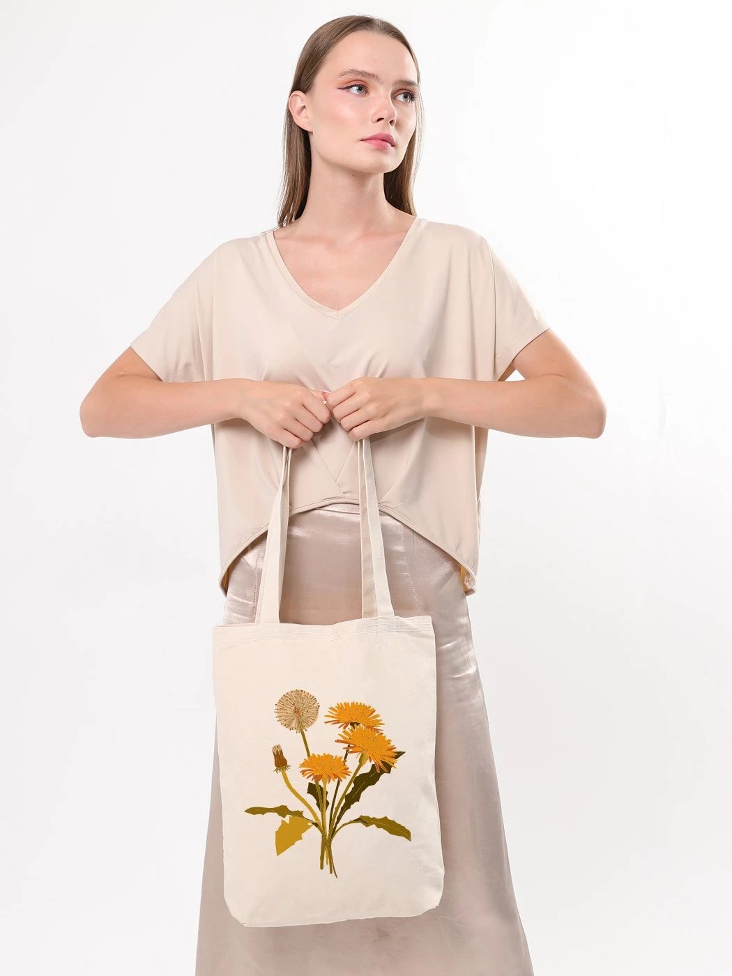 Qese tote Zoozie Bags, 1981, ngjyrë krem