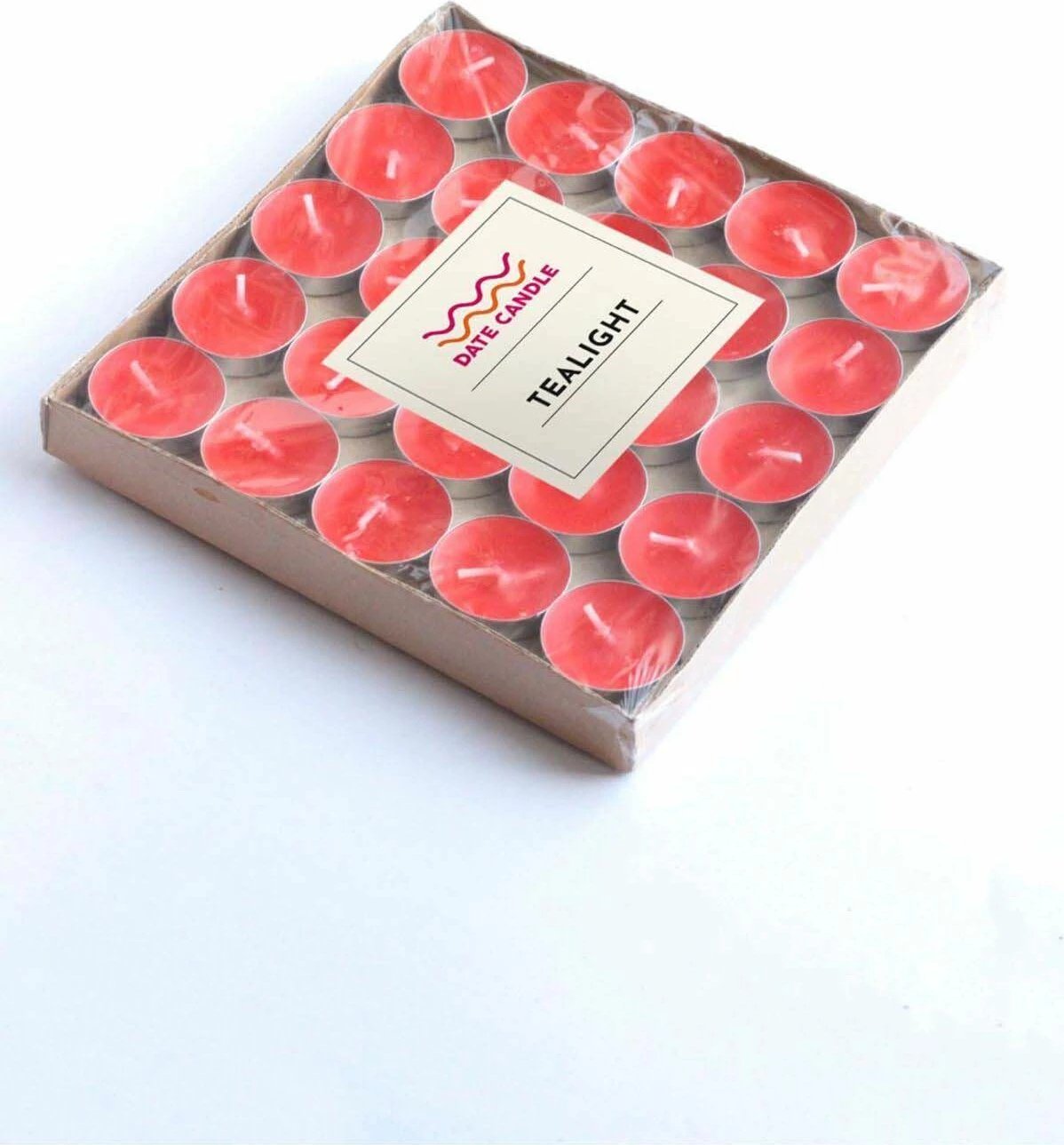 Qirinj tealight të kuq, set 50 copë, Evila Originals, 11x50