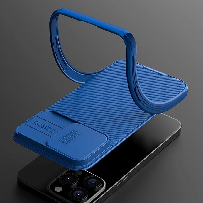 Mbështjellës Nillkin CamShield Pro Magnetic për iPhone 15 Plus, me kapak kamere, i zi