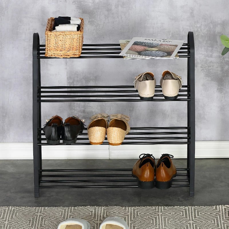 Raft këpucësh Ramon, 12 palë, ngjyrë e zezë, 62x20x62cm