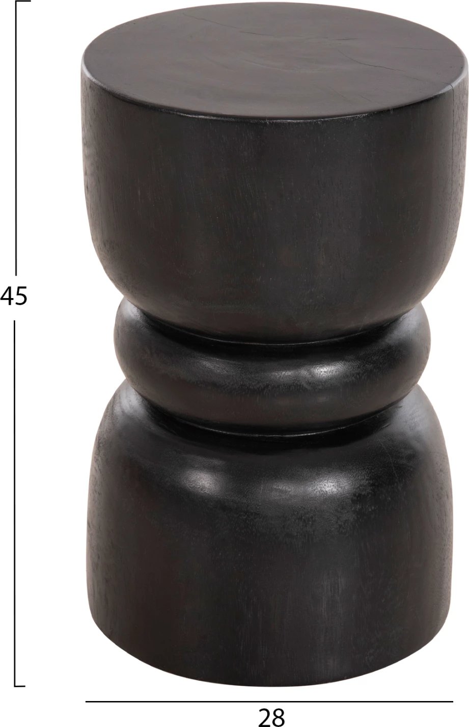 Karrige për bar BELLO FH9900.02, dru Suar i fortë, ngjyrë e zezë, Φ28x45H cm