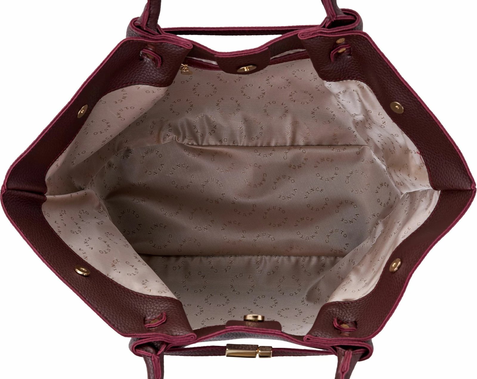 Çantë tote Vince Camuto, Prato, ngjyrë burgundy