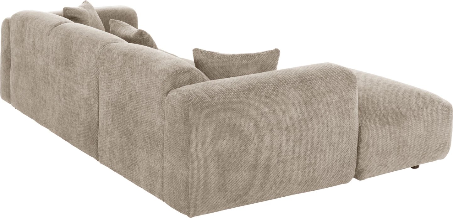 Divan qoshe BRICKEN FH3275.01L, pëlhurë bezhë, 110-282x98-160x72H cm